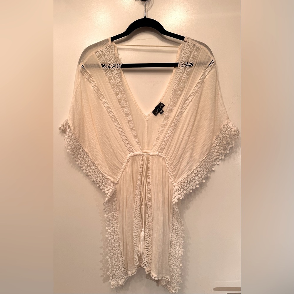 Topshop Cream Swim Coverup